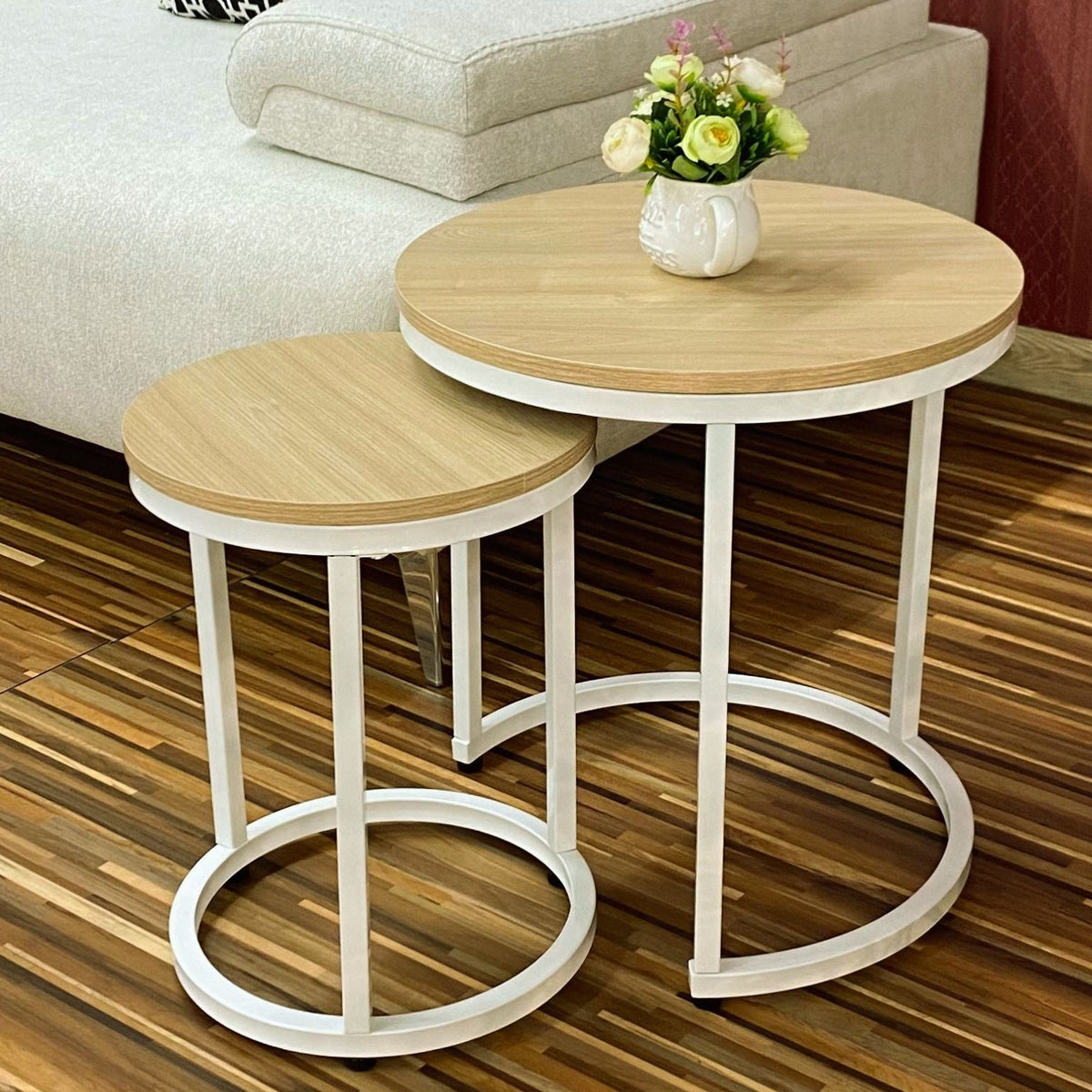 dalia nesting end tables set cream home setting