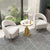 dubai end table gold round marble look in between two chairs