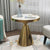 dubai end table gold round marble look living room