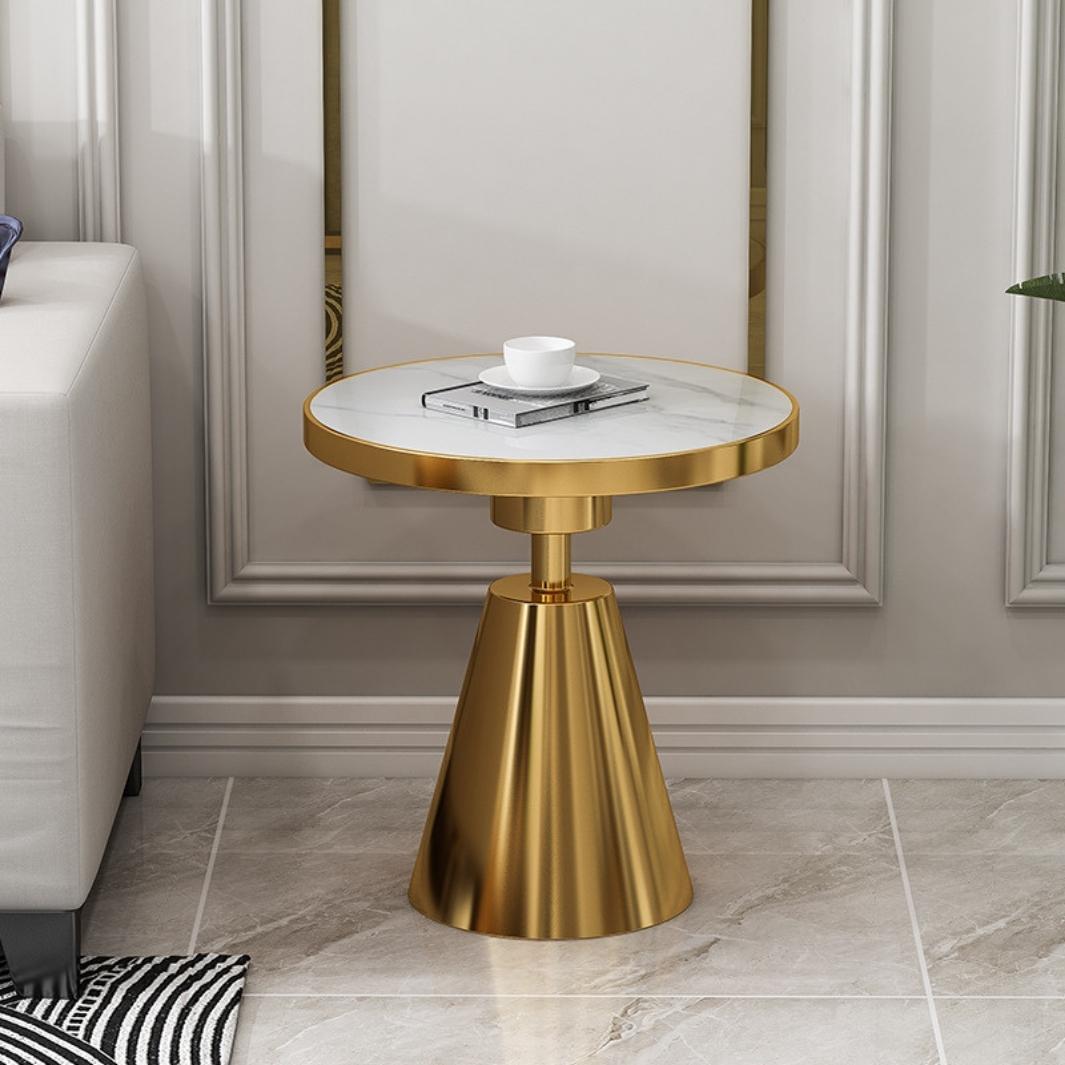 dubai end table gold round marble look armchair side table