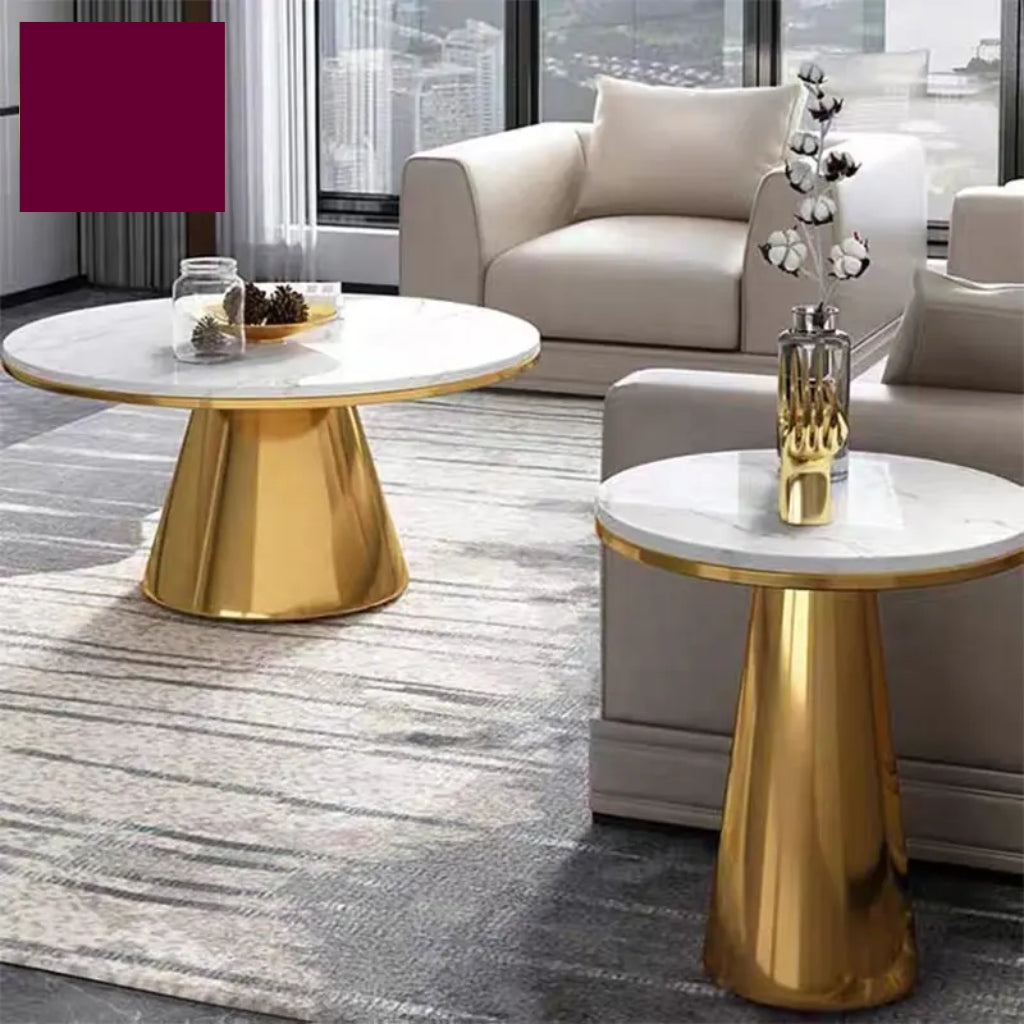 enzo coffee and end table gold marble living room
