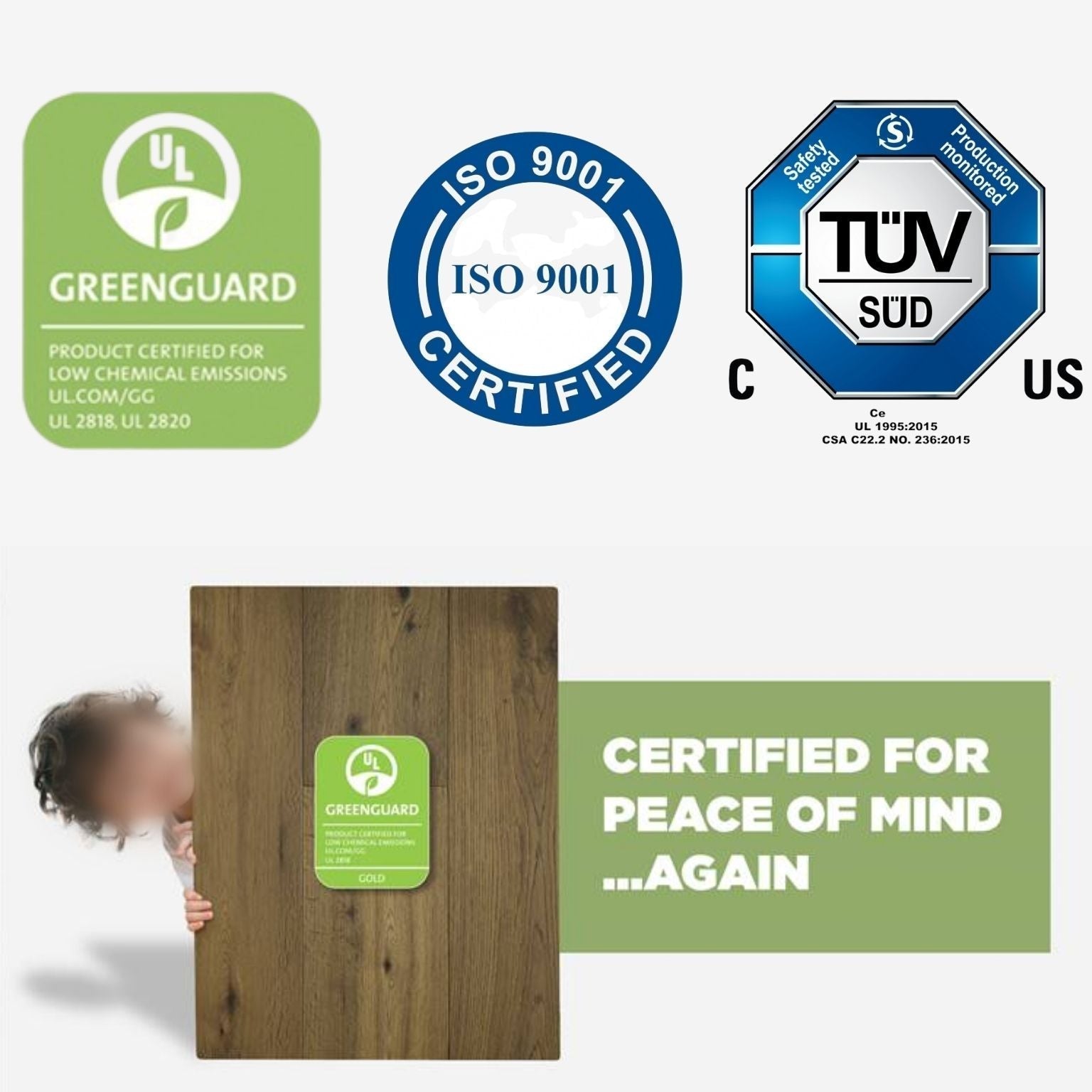 factory quality furniture certifications TUV ISO9001 Green Guard