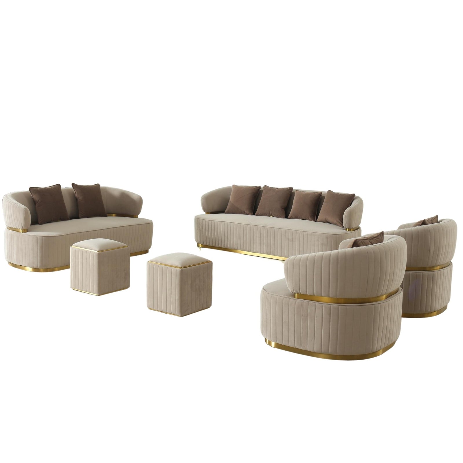 fiora champagne sofa set fabric