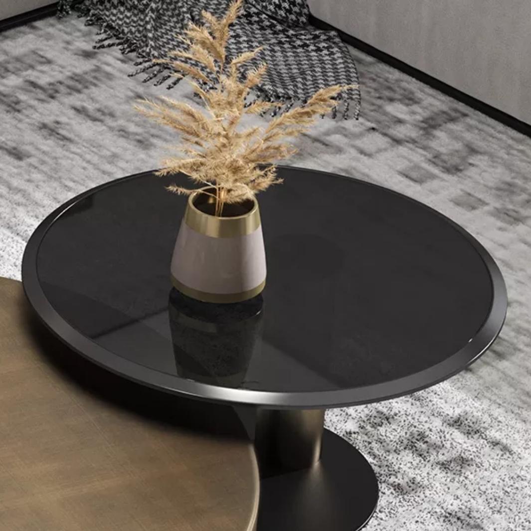 florence side table black glass