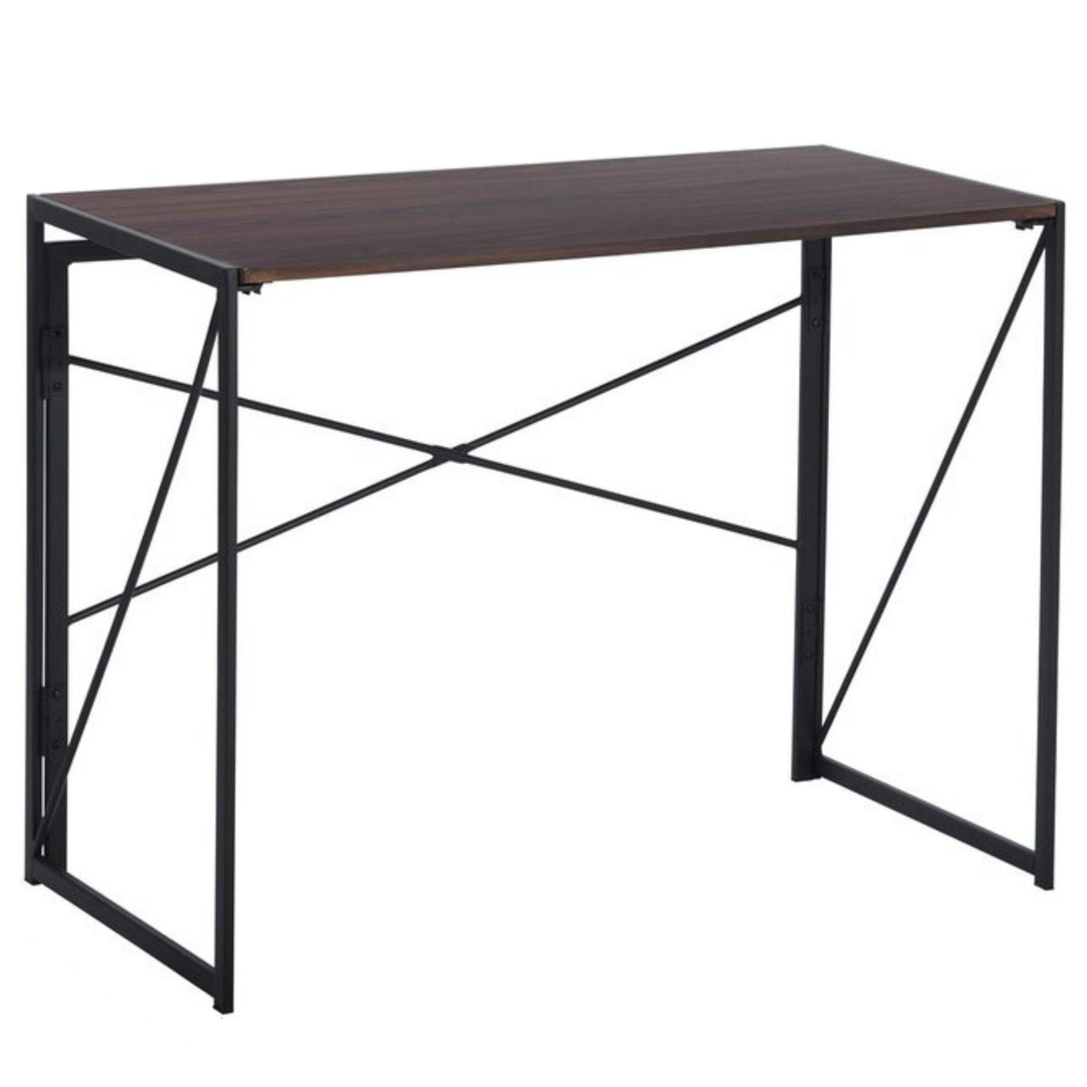 harper simple modern no assembly folding desk brown