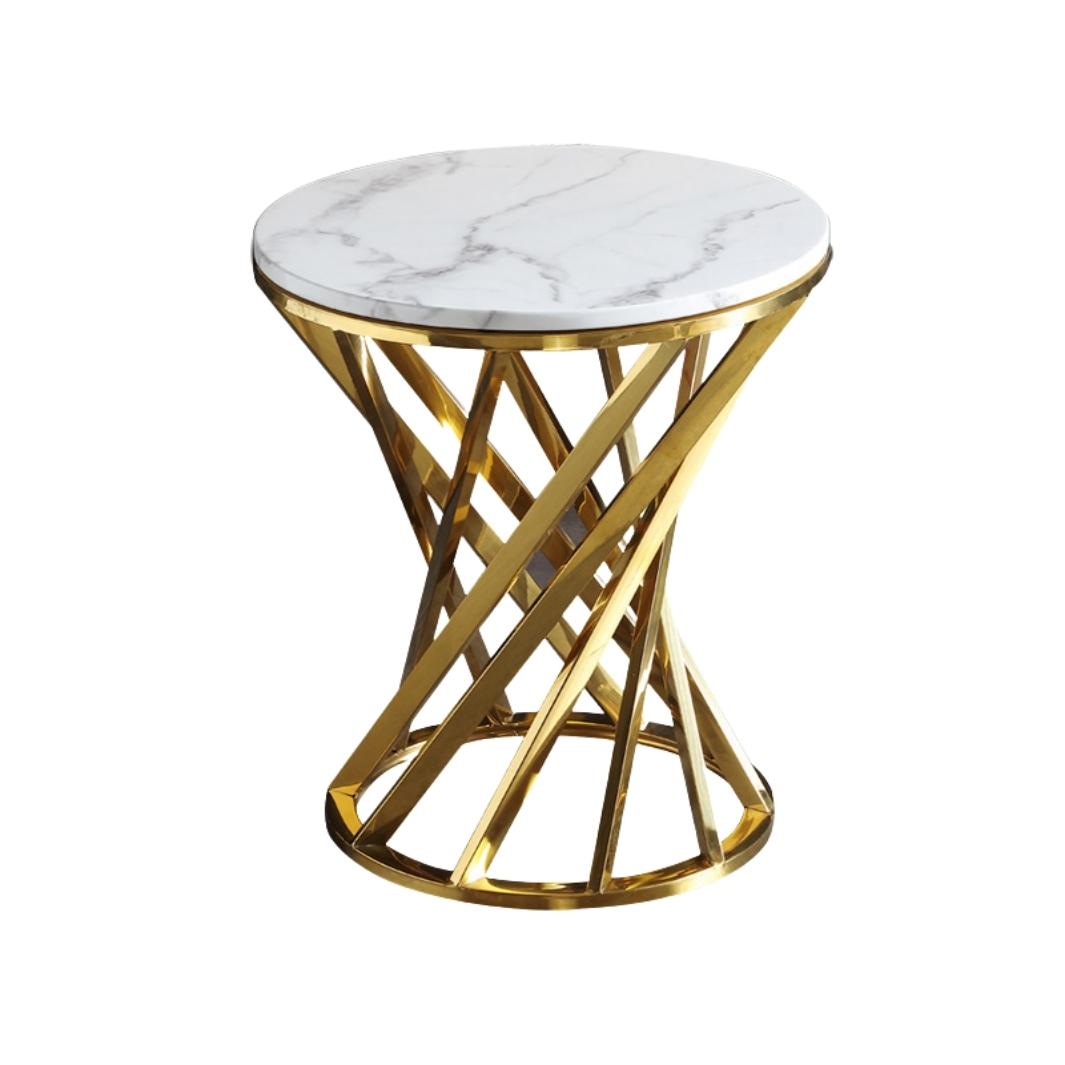 haywa round end table gold
