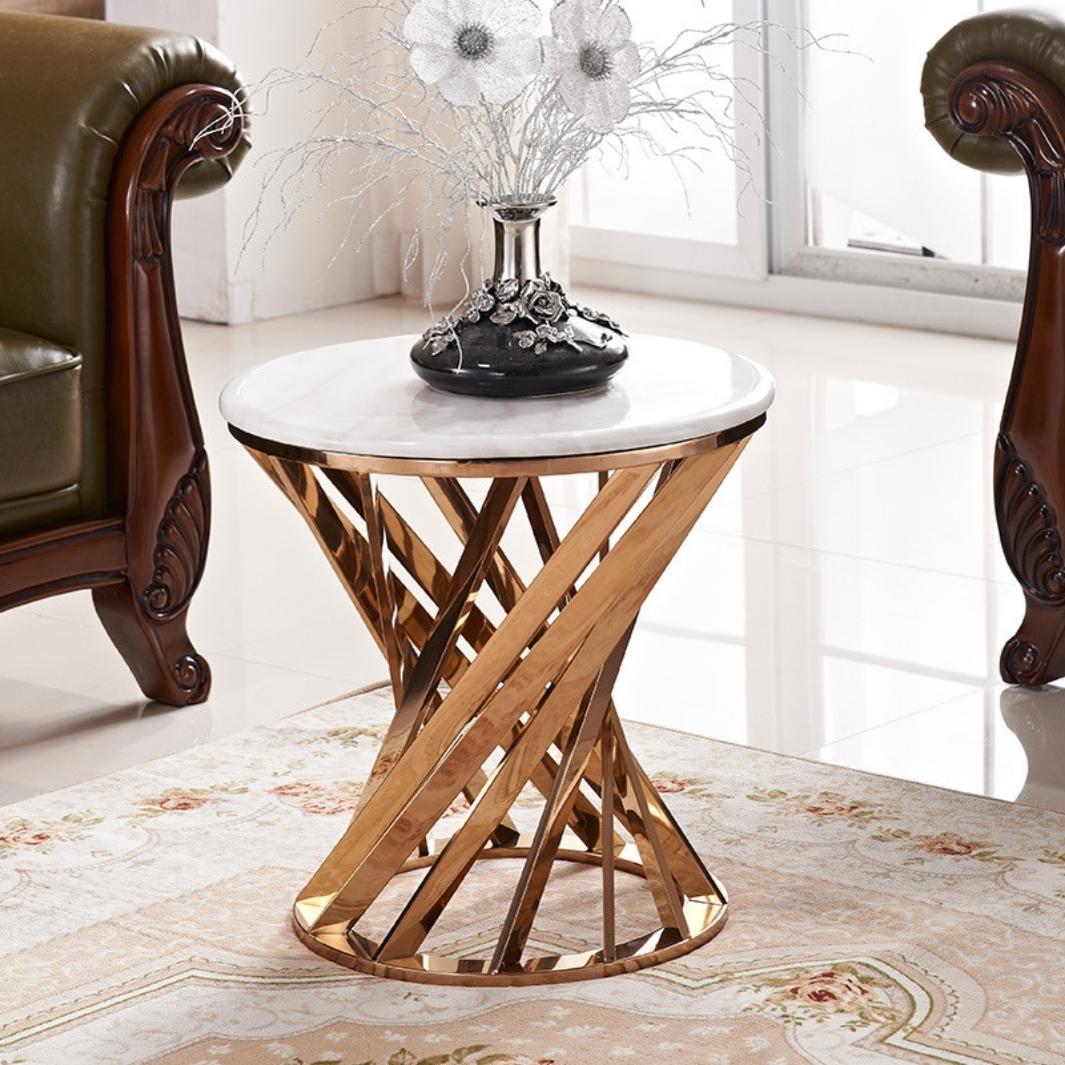 haywa round end table rose gold