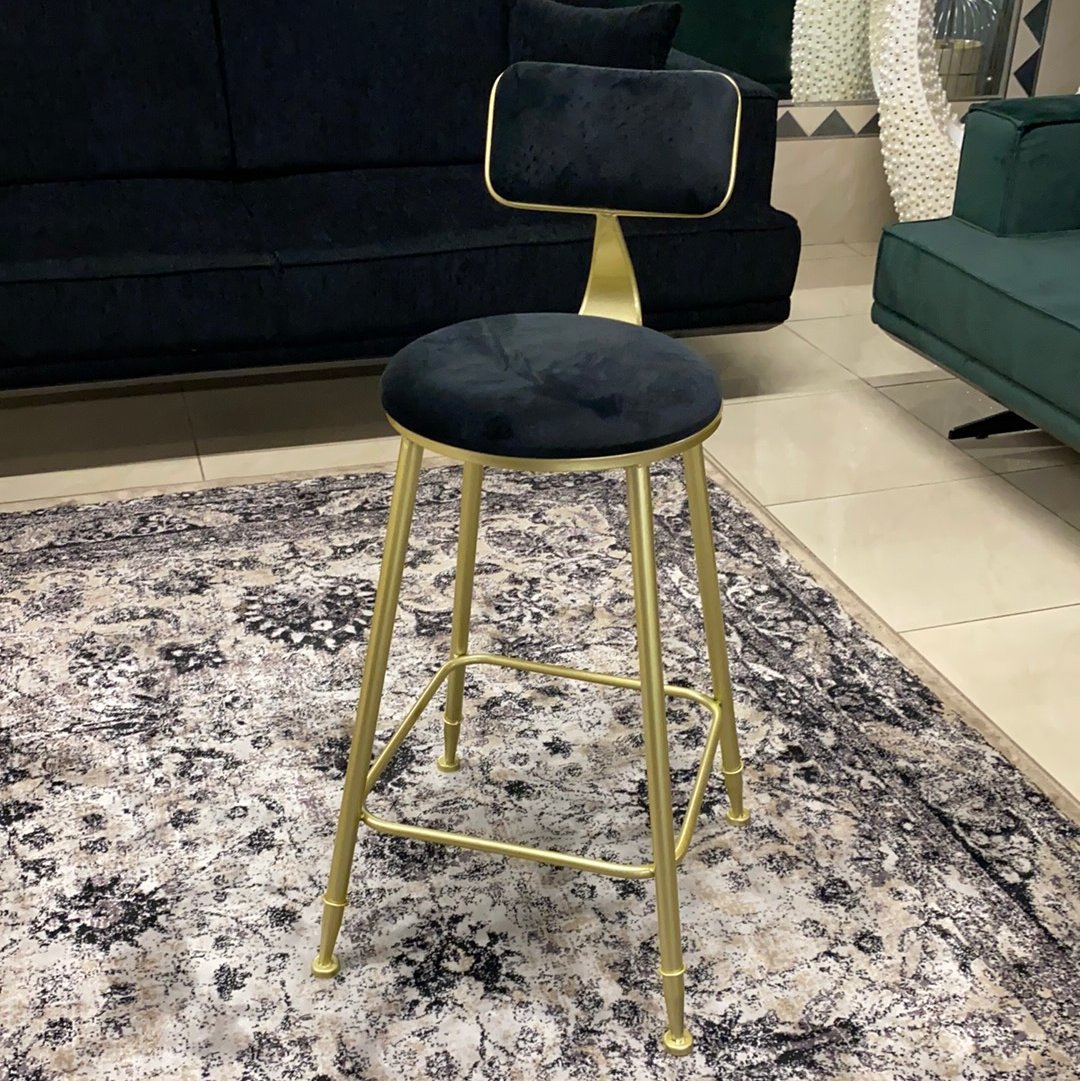 ivy kitchen stools gold black velvet