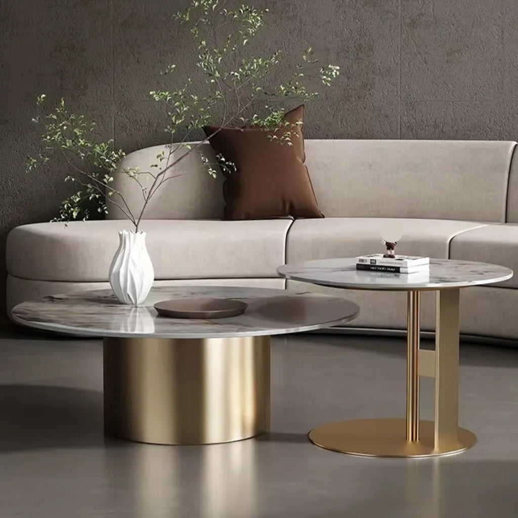 imola gold coffee and side table living room