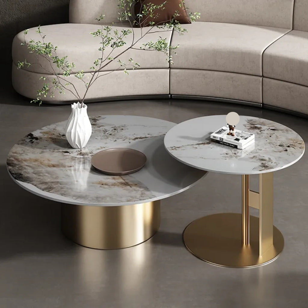 imola gold coffee and side table top