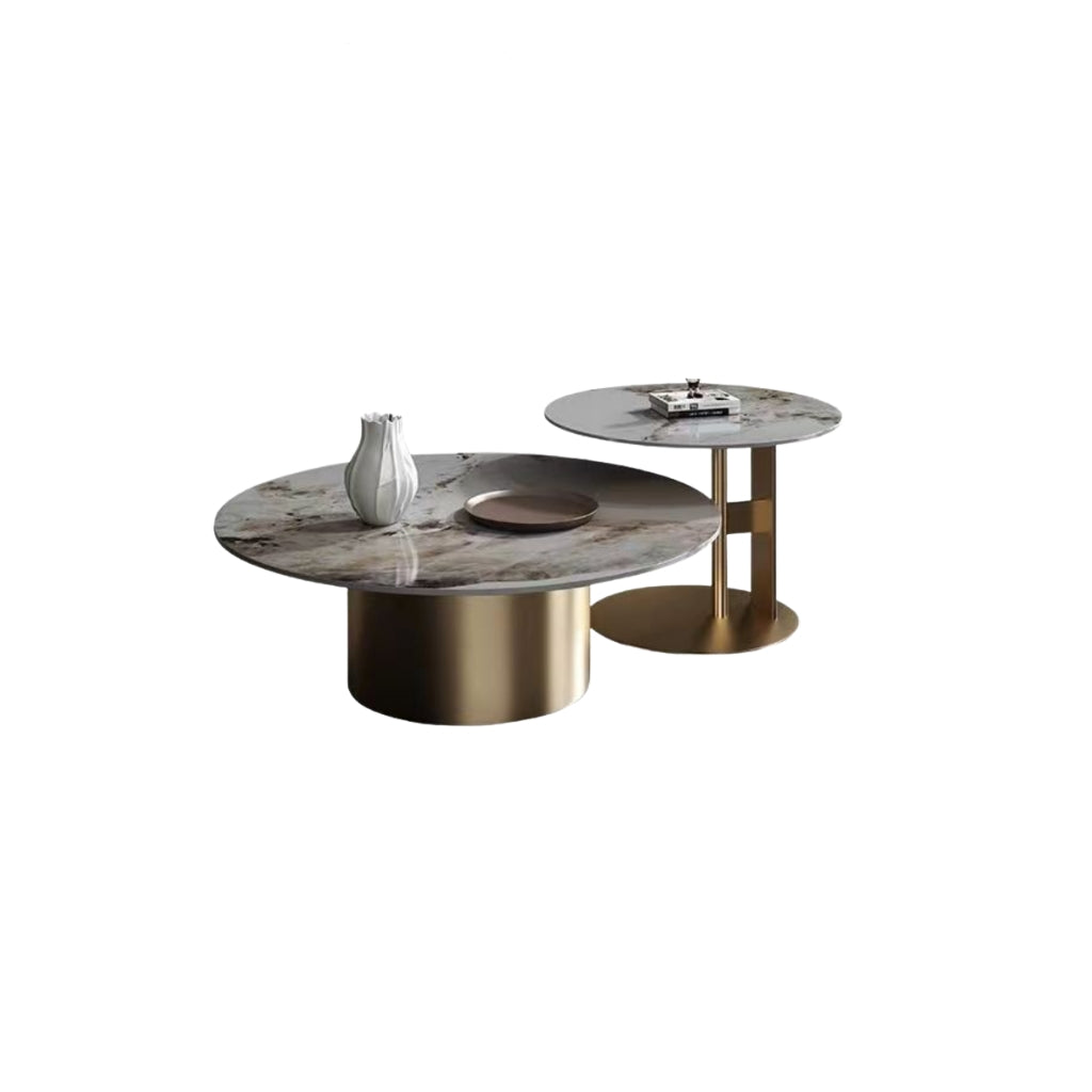 imola gold coffee and side table