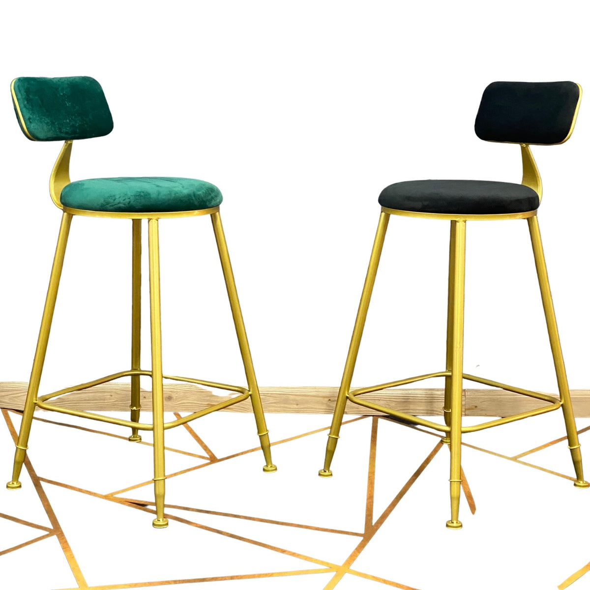 ivy kitchen stools gold legs green black