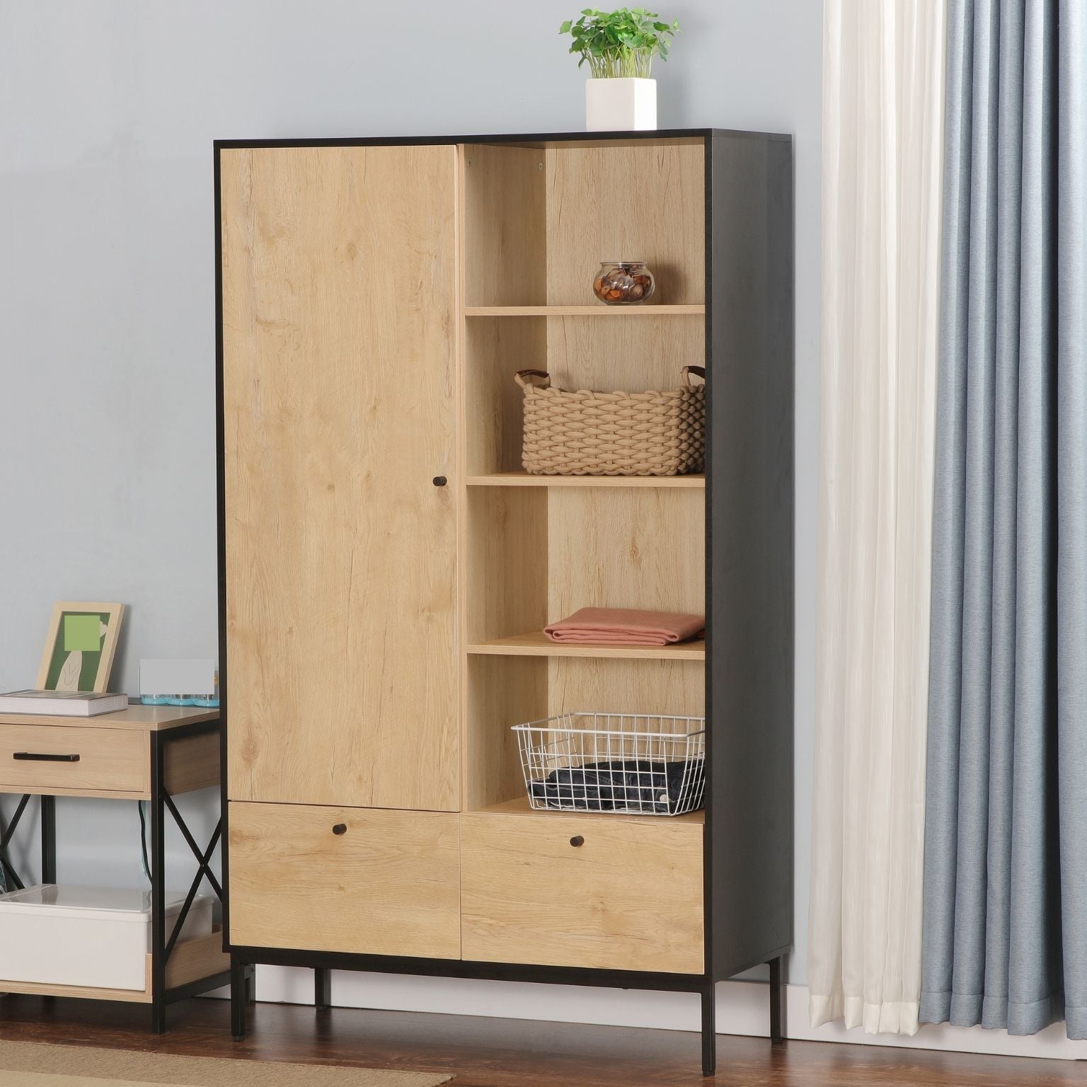 jude armoire wardrobe cabinet and shelf