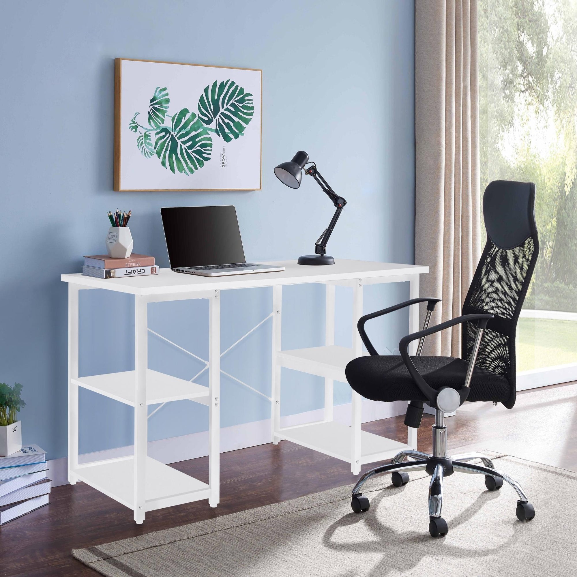 madison desk white home office high back chair
