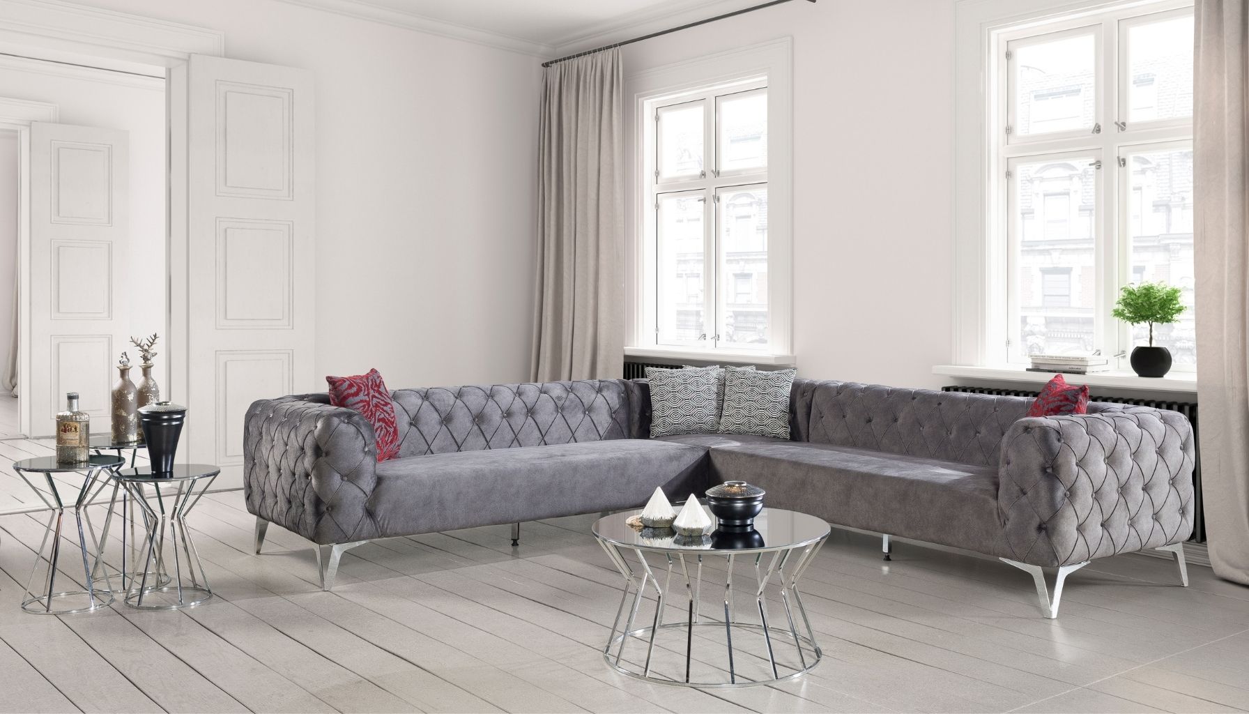 milano corner couch set