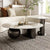 minotti coffee and side table black gold lounge display