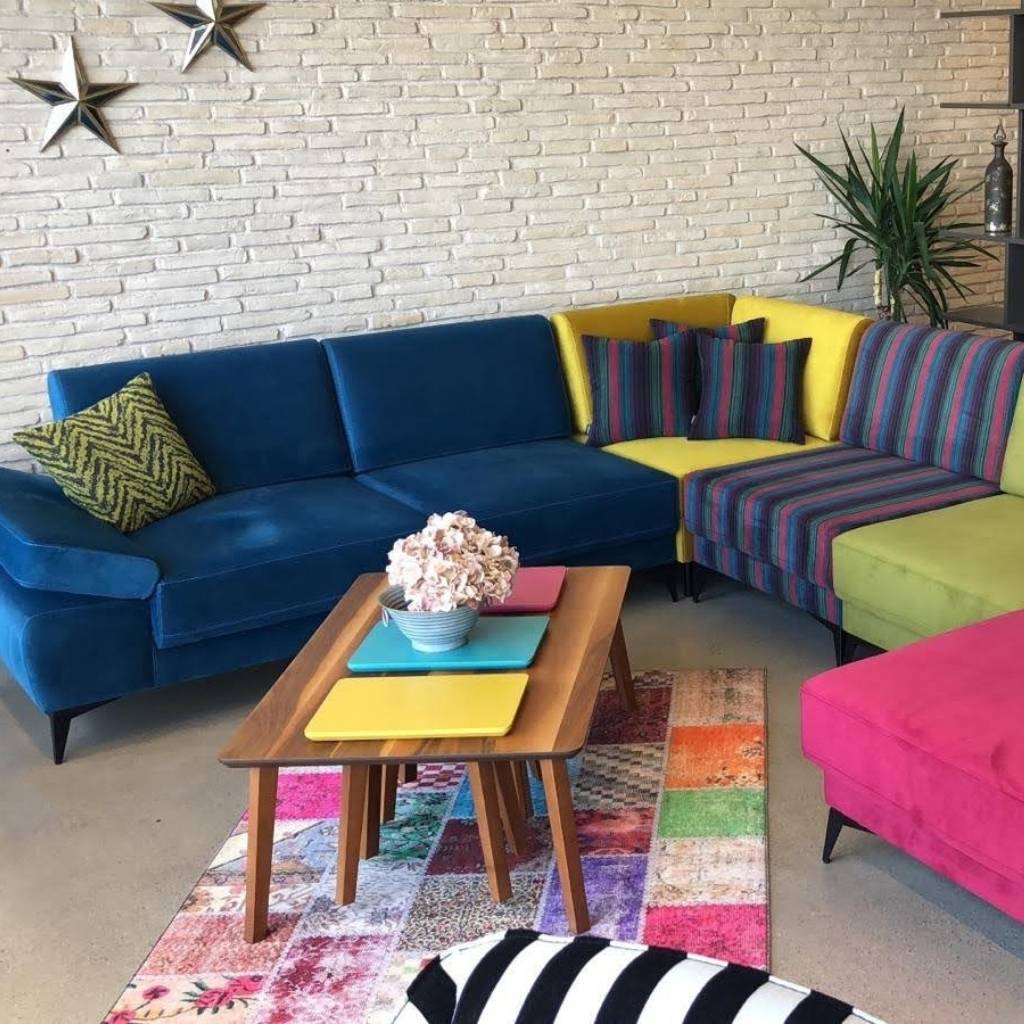mira corner sofa multi colours