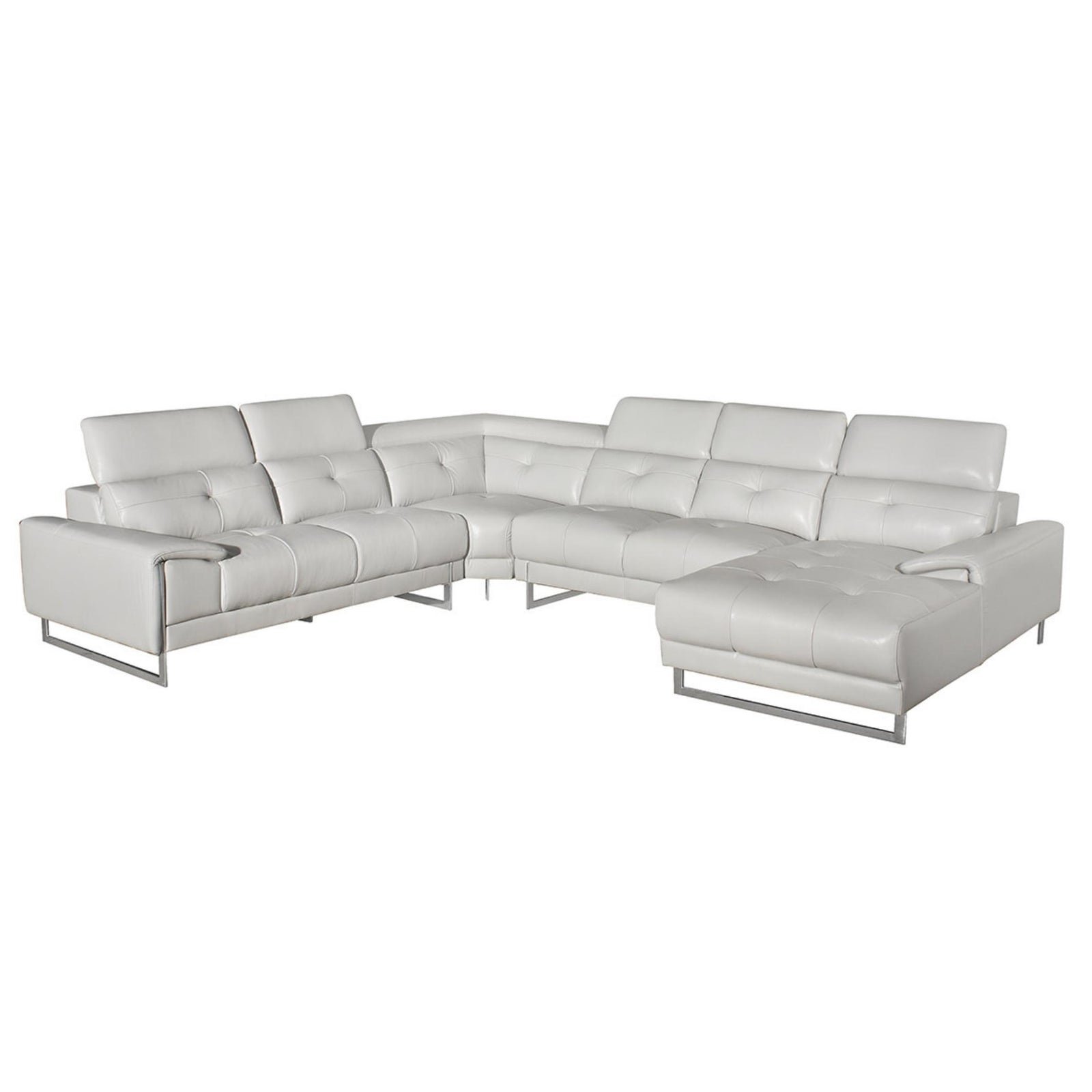 monaco-leather-sectional-u-shaped-grey-shark-table
