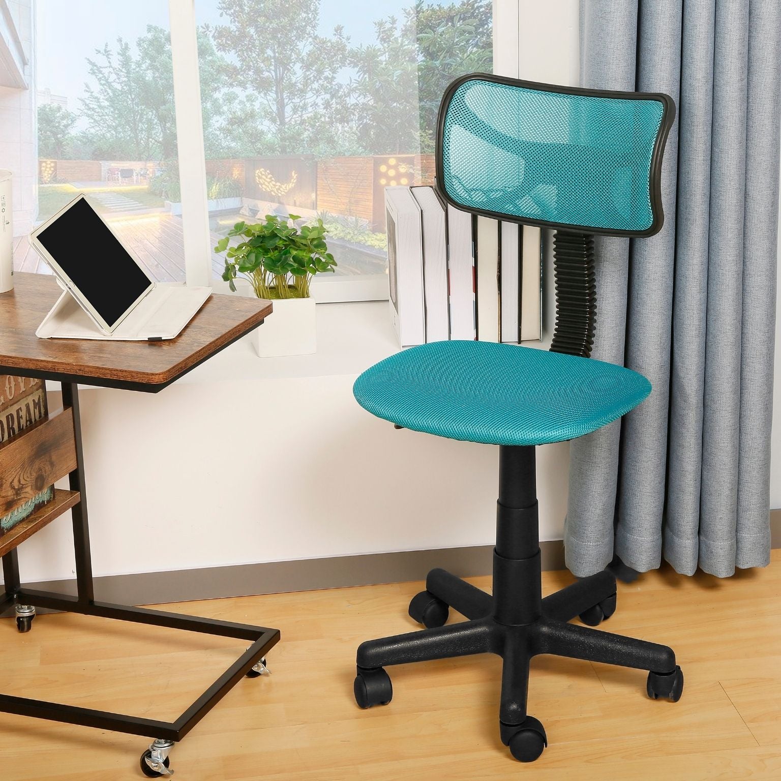 reem task office chair blue home setting