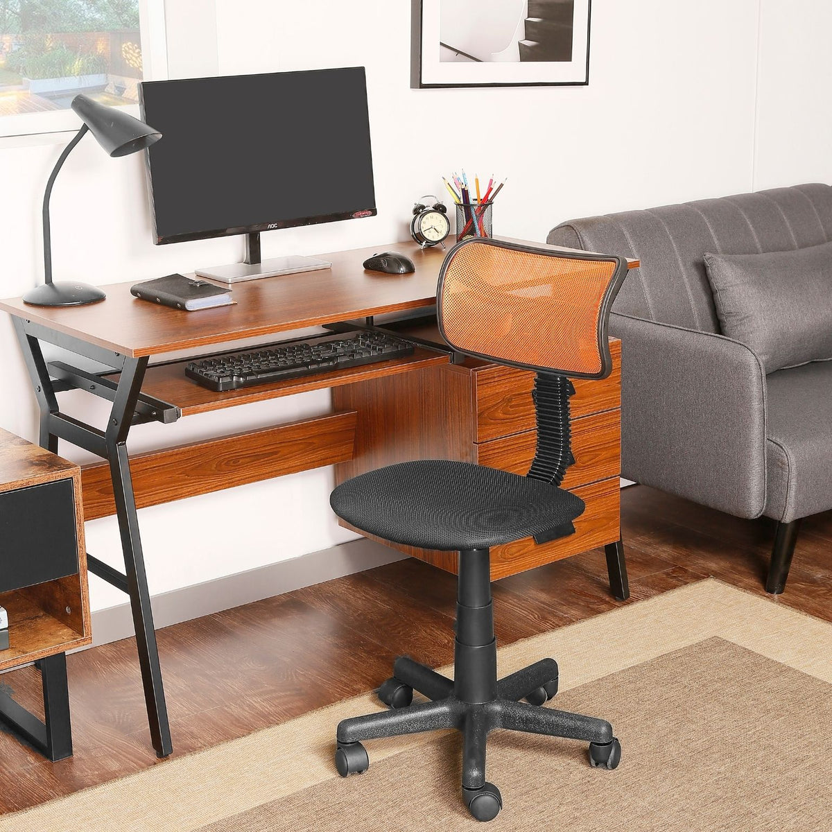 reem task office chair orange home setting