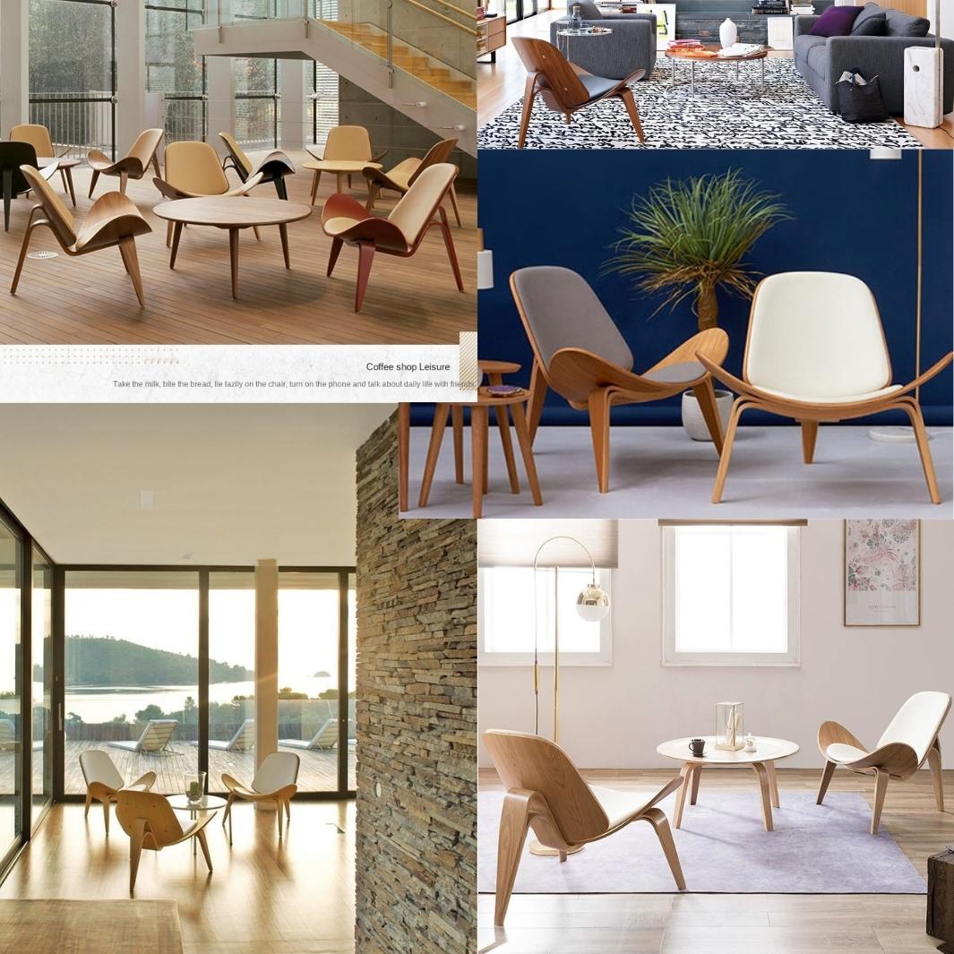 replica hans wegner shell chair collage