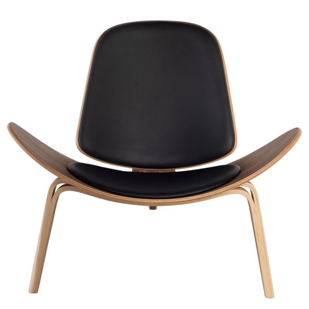 replica hans wegner shell chair walnut wood black