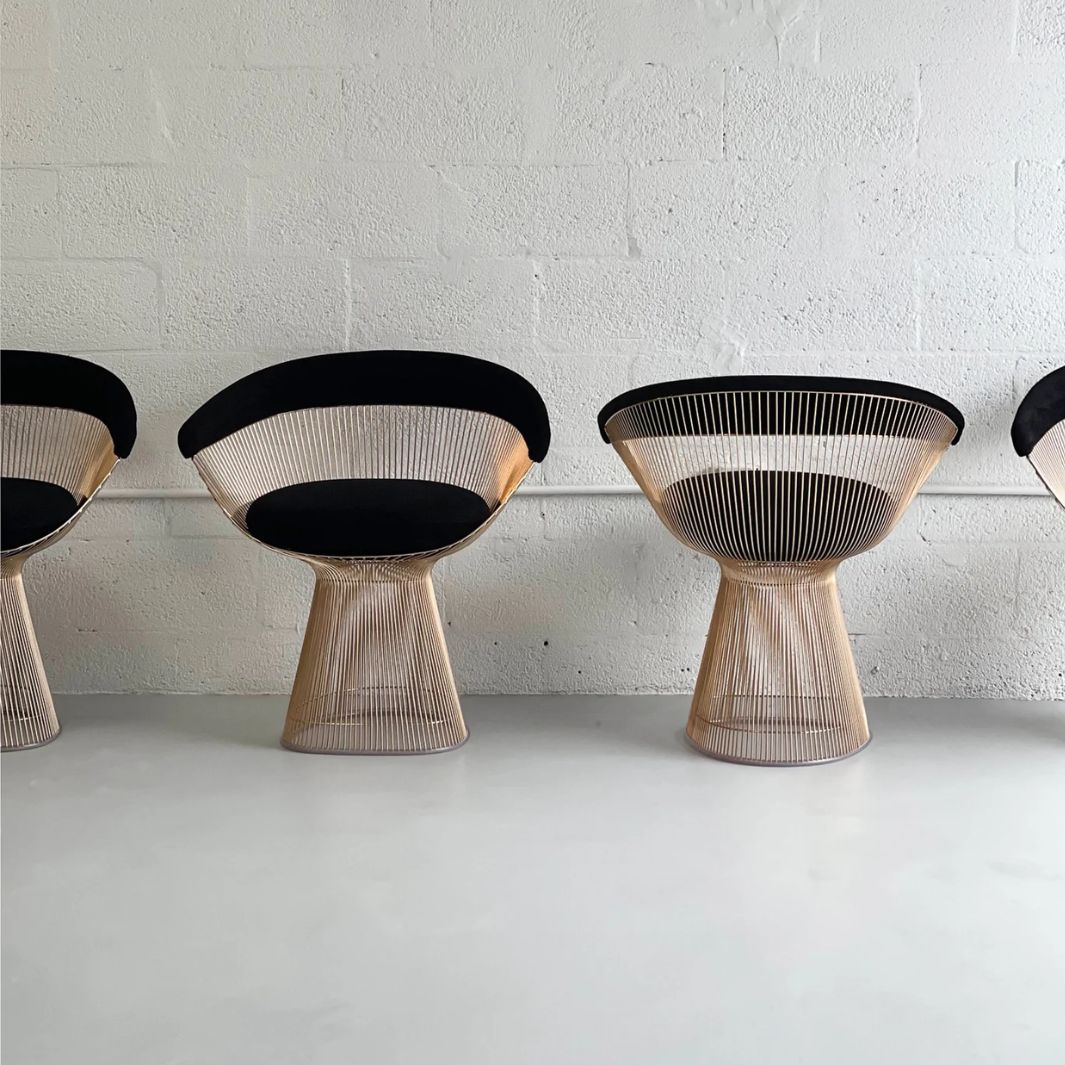 replica platner occasional chairs gold and black