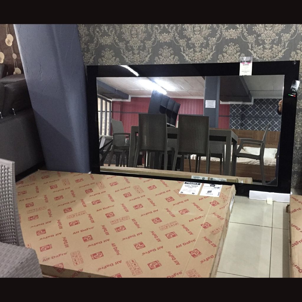 ALF Italia Rectangular Sedona Wall Mirror in High Gloss Black Wooden Frame, 2 Sizes - NuvoItalia