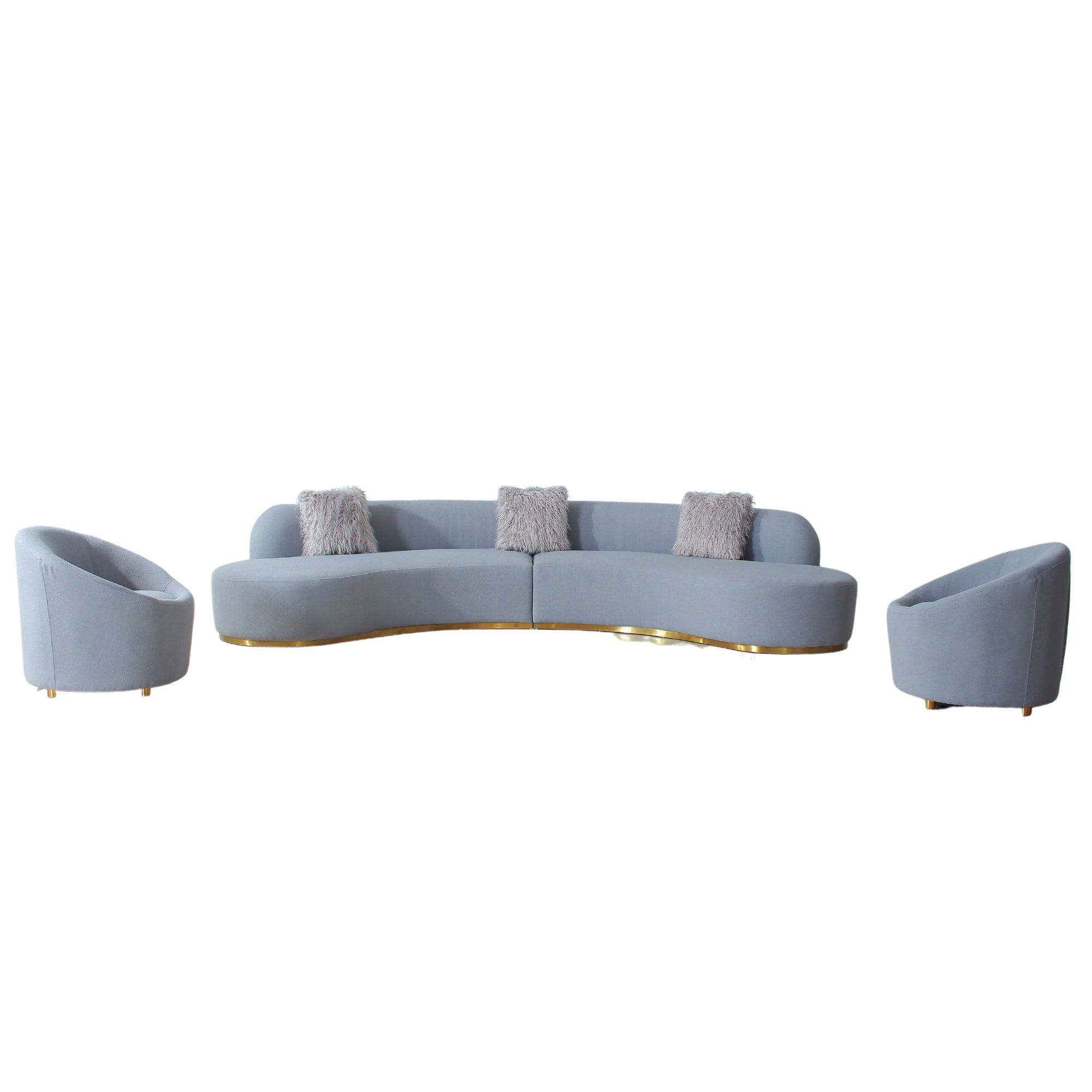 simona curved sofa and armchairs