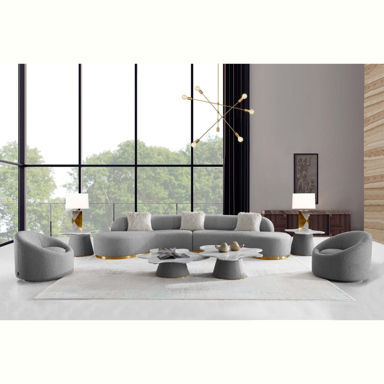 simona curved sofa living room