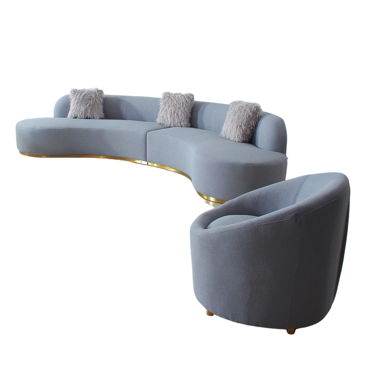 simona curved sofa side view