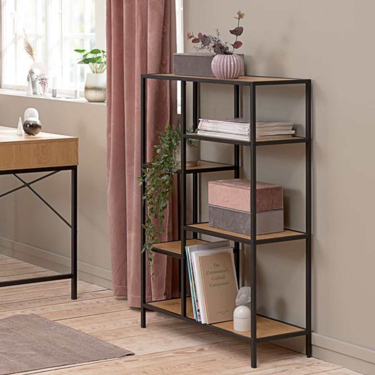 steelside bookcase home study setup
