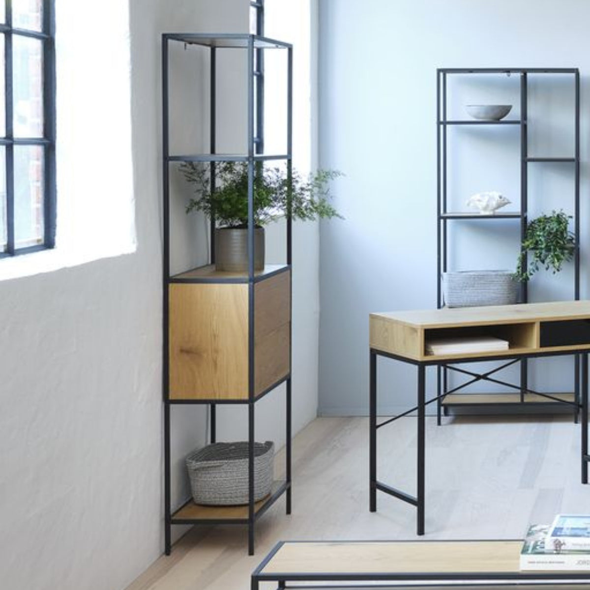 steelside tall storage bookcase with drawers amongst family of products