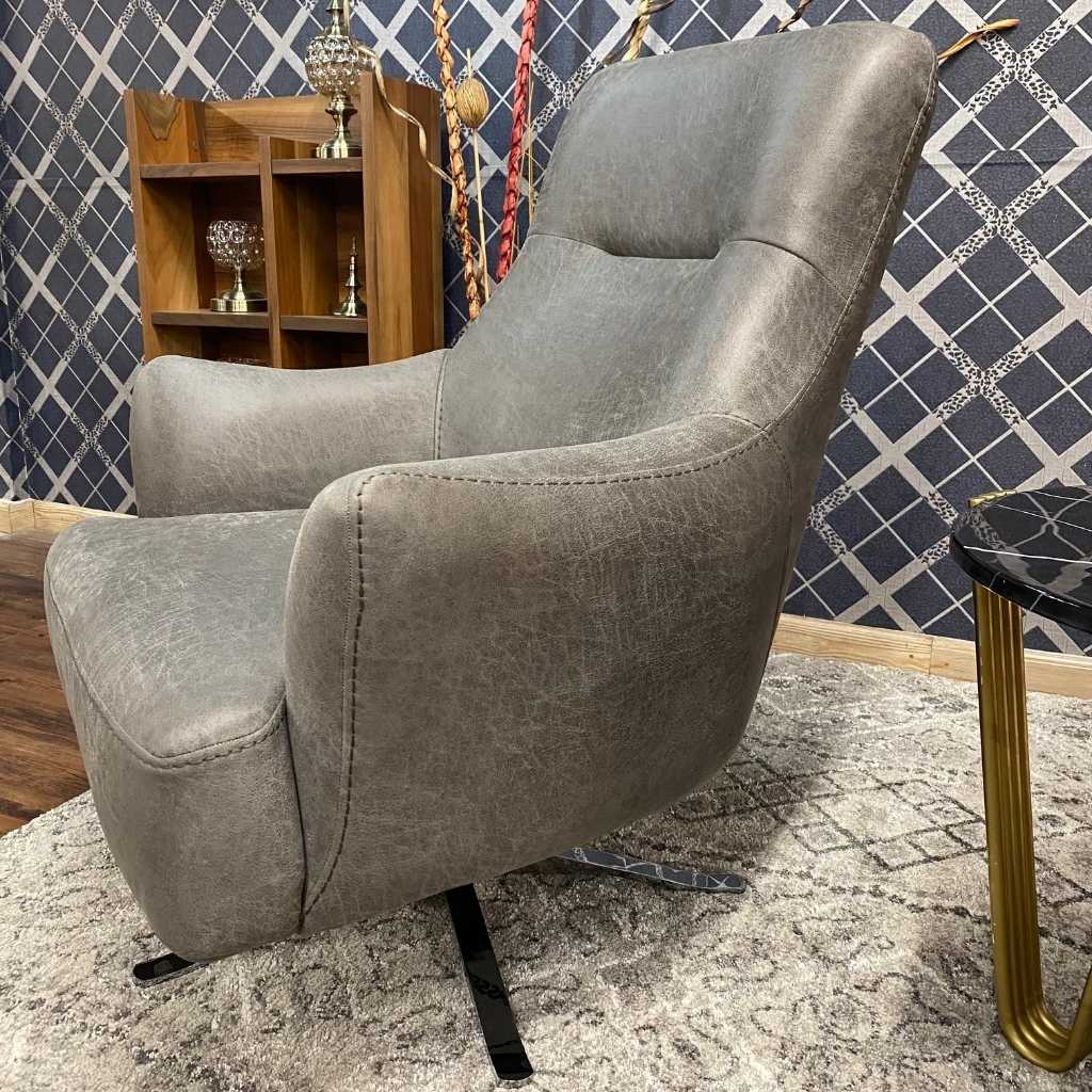 stella swivel armchair grey side arms