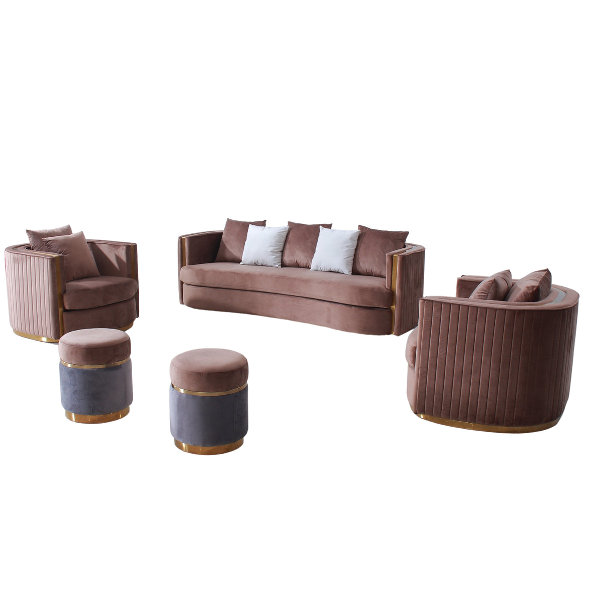 vetrina sofa set brown