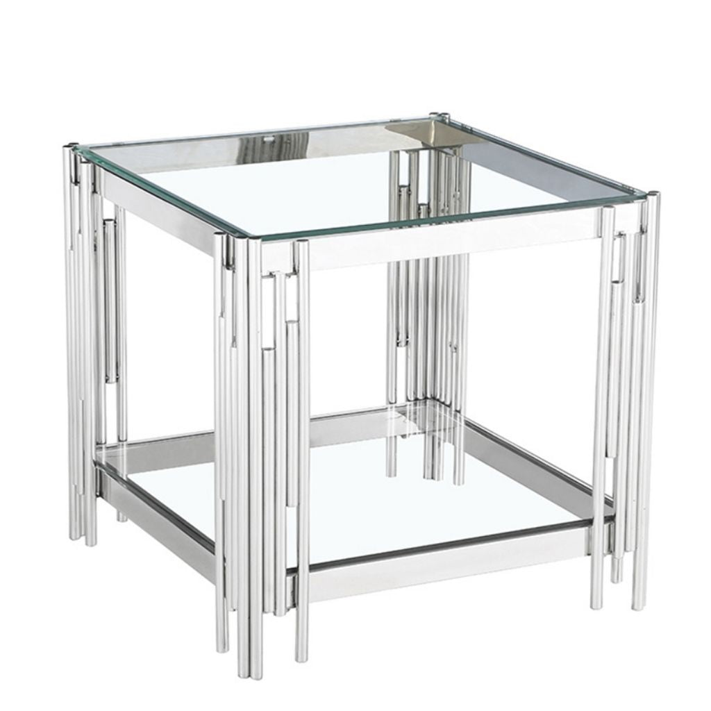 vida end coffee table silver