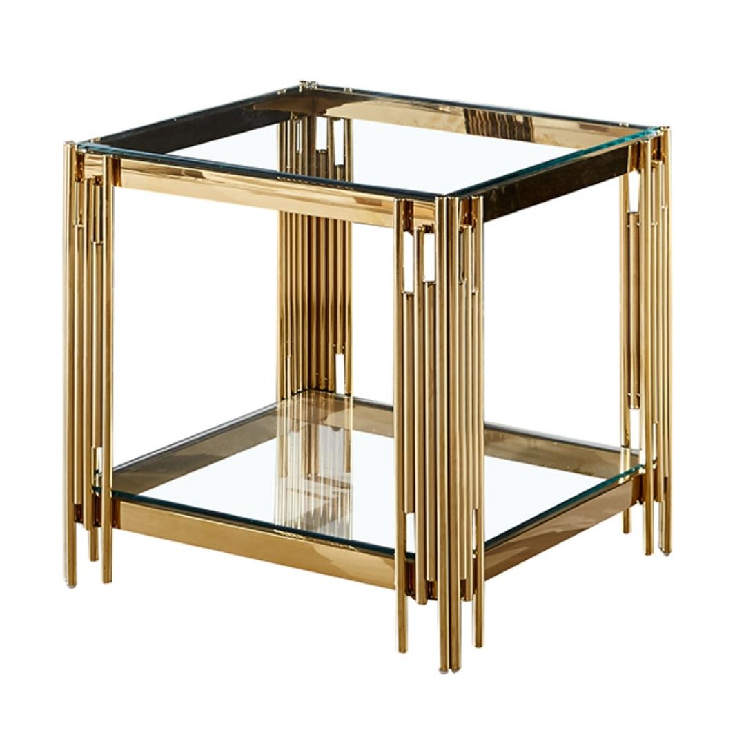 vida end table gold square