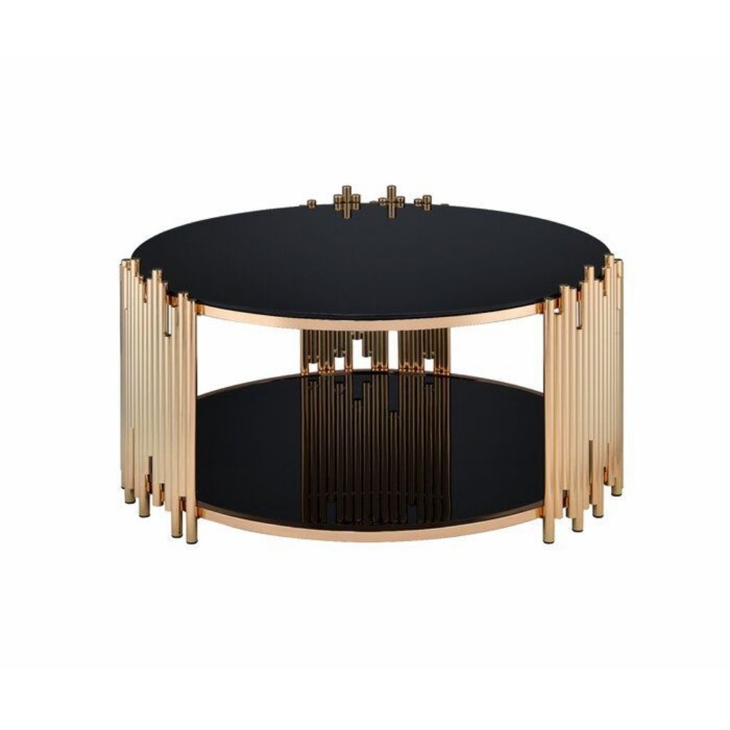 vida round coffee table gold