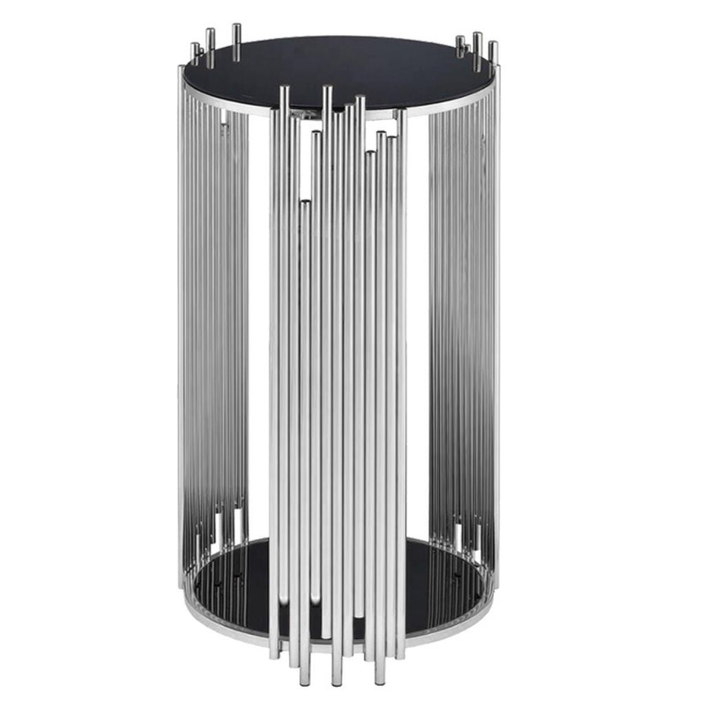 vida tall end table silver living room